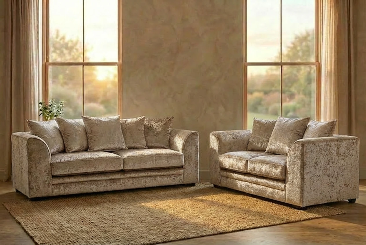 Camden Crushed Velvet 3+2 Seater Sofa