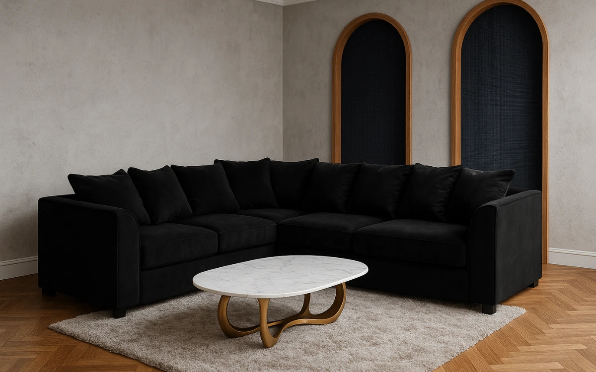 Garrison Plush Velvet Corner Sofa