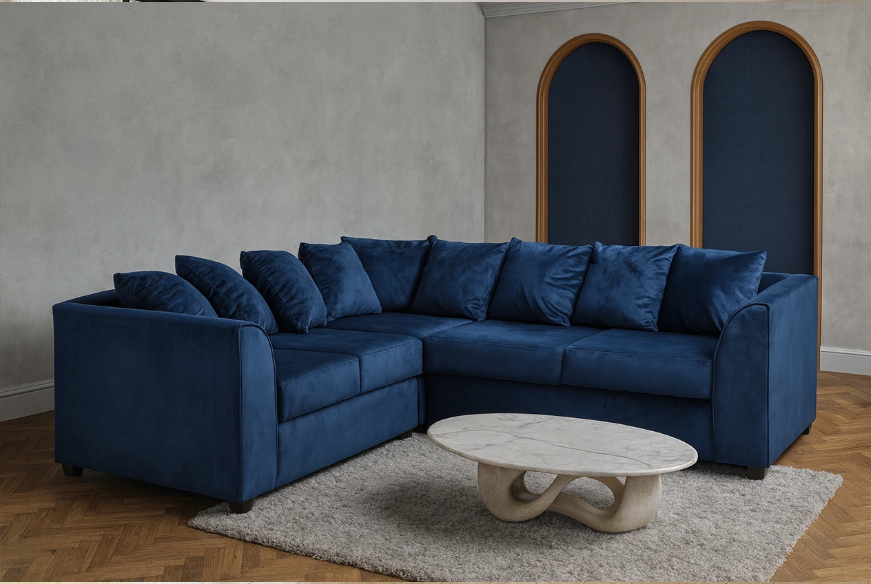 Garrison Plush Velvet Corner Sofa